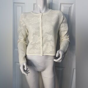 Milly Cream Floral Knit Sweater